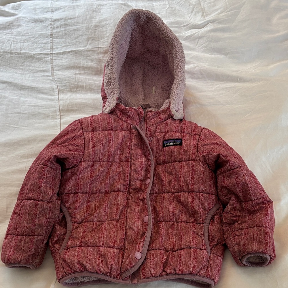 Patagonia Kids' Maroon Puffer Jacket with Hood